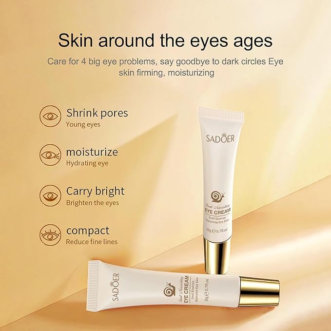Snail Nourishing Eye Cream - Premium Formula, 20g - Bid Farewell to Dark Circles and Fine Lines and Welcome Elastic and Lustrous Eye Skin-VivaGrace Women