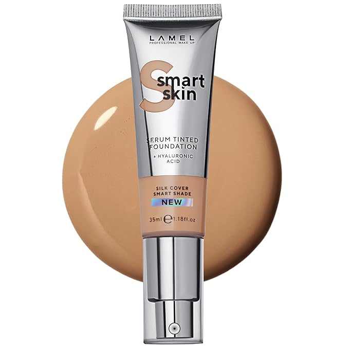 Lamel- Smart Skin Serum Tinted Foundation - 406 Medium Beige | Smoothens skin | Weightless texture| Blurs pores | All-day wear | 35ml-VivaGrace Women