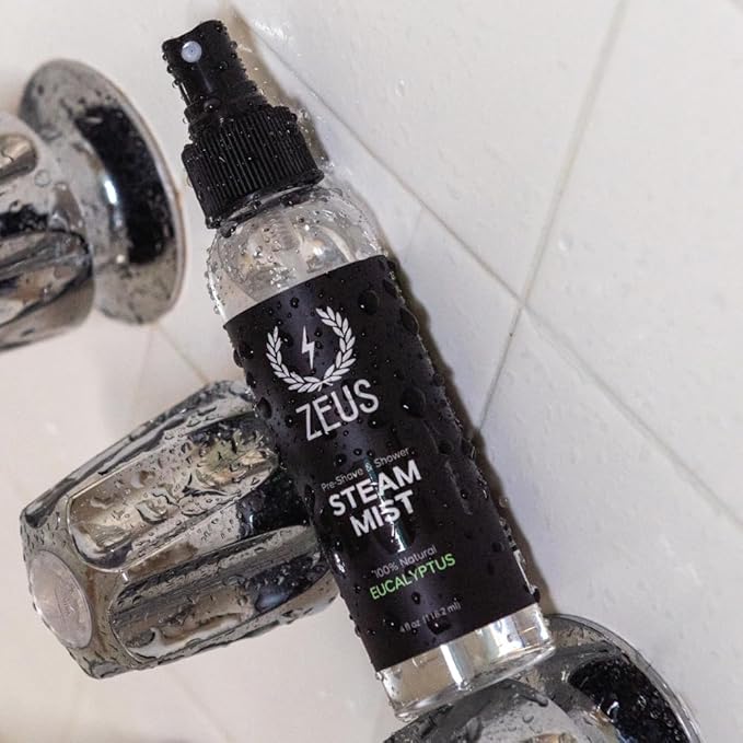 ZEUS 100% Natural Eucalyptus Oil Steam Mist, Aromatherapy Spray for Shower, Sauna, Bath & Pre-Shave, Nasal Relief & Spa-Inspired Refreshment (Made in USA) 4 oz.-VivaGrace Women