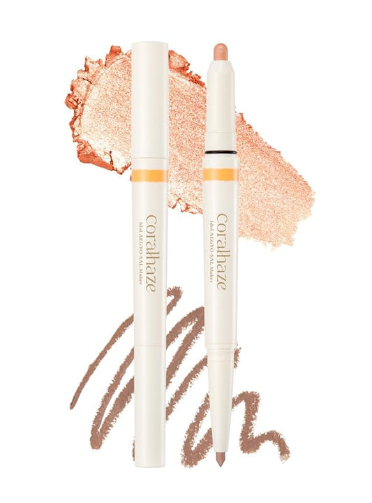 CORALHAZE Idol AEGYO-SAL Maker 03 Tangerine Coral, 2-in-1 Under-Eye Highlighter and Contour Liner for Bright, Voluminous Eyes, Long-Lasting, Smudge-Proof Shimmer Stick with Natural Glow, Korean Beauty-VivaGrace Women