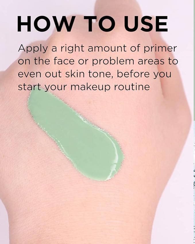 TOUCH IN SOL Redness Correcting Base Primer 1.01 fl.oz. - Pore Minimizing Green Toned Makeup Base - Tone Neutralizing before Foundation - Minimize Rosacea, Redness - No Pore Blem Primer Base-VivaGrace Women