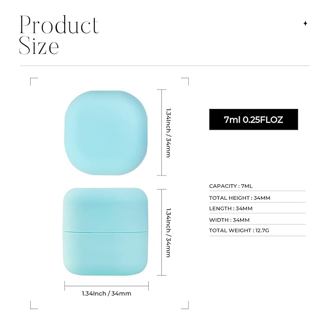 0.25 oz(7g) Empty Lip Balm Square Containers Tubes Lipstick 12 Pieces for Make Natural Lip Balm Lip Care - DIY & BPA FREE (Blue)-VivaGrace Women