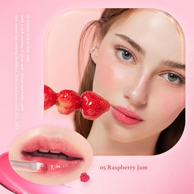 dasique Fruity Lip Jam (#05 Raspberry Jam) | High-shine finish | Moisturizing | Vegan, Cruelty Free | Lip Balm-VivaGrace Women