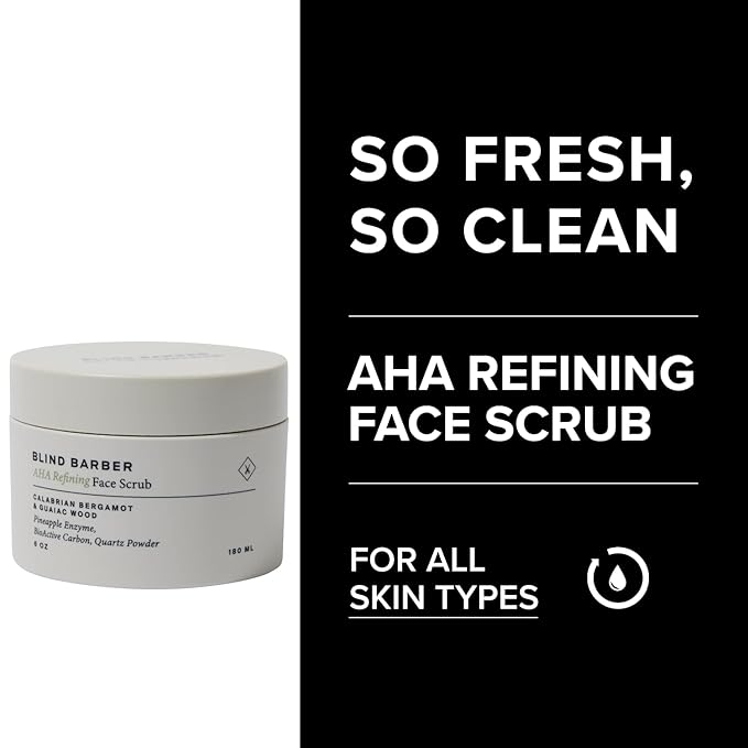 Blind Barber Regimen Skin Care Set - Face Scrub, Under Eye Cream, Supercharged Face Toner, Rice Bran Facial Cleanser & Hydrating Balm - 5 Mens Skin Care Products for Daily Use - (5 Count)-VivaGrace Women