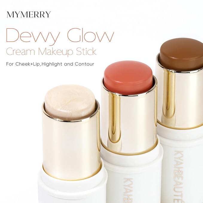 Trio Contour Sticks Set, Highlighter Stick & Bronzer Stick & Blush Stick for Cheek+Lip,Highlight and Contour to Create a Natural Dewy Makeup Look for Light| Set of 45g/1.6fl.oz-VivaGrace Women