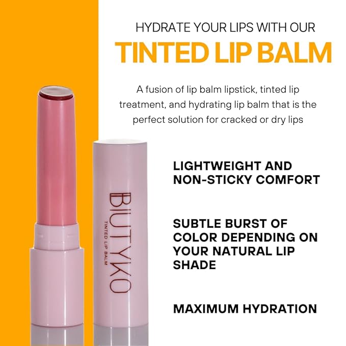 Lip Balm Hydrating for Dry and Chapped Lips Tinted Subtle Color Non-Sticky Juicy Finish | Brown-VivaGrace Women