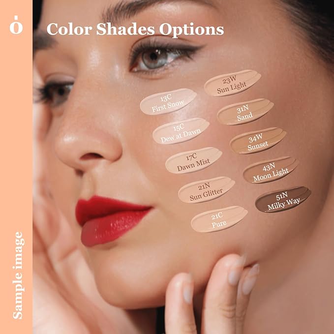 Skin Barrier Glow Cover Cushion, All-day Coverage, Glow Finish, Lightweight, Skincare-Like Texture, Non-cakey Makeup, Korean Cushion Foundation (#51N Milky Way, 0.15 oz)-VivaGrace Women