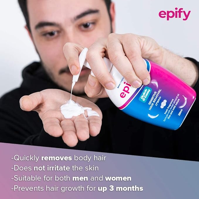 Epify Intimate Hair Removal Cream for Men and Women - Pubic, Bikini Line, Sensitive Areas - 8.45 Fl Oz