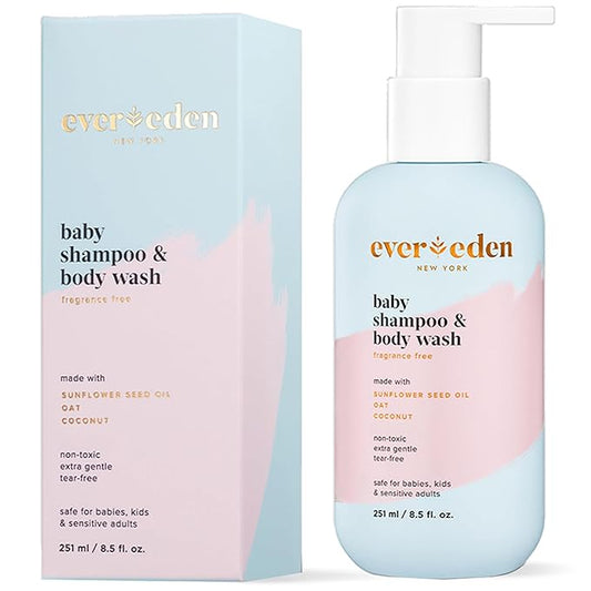 Evereden Baby Shampoo & Body Wash 2-in-1, 8.5 fl oz | Gentle, Non-Toxic, Fragrance-Free, Hydrating Formula for Sensitive Skin-VivaGrace Women