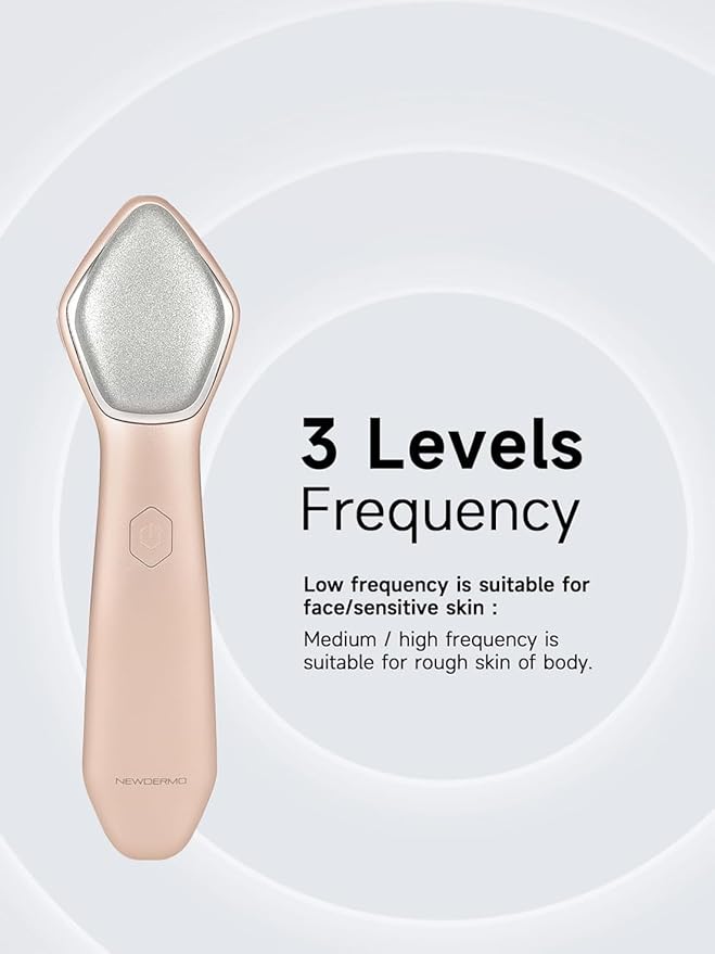 NEWDERMO Microdermabrasion Machine Pro, Large Diamond Electric Microdermabrasion Wand Tool With 3 Levels Frequency for Face Body Exfoliate Skin Care (Pink)-VivaGrace Women