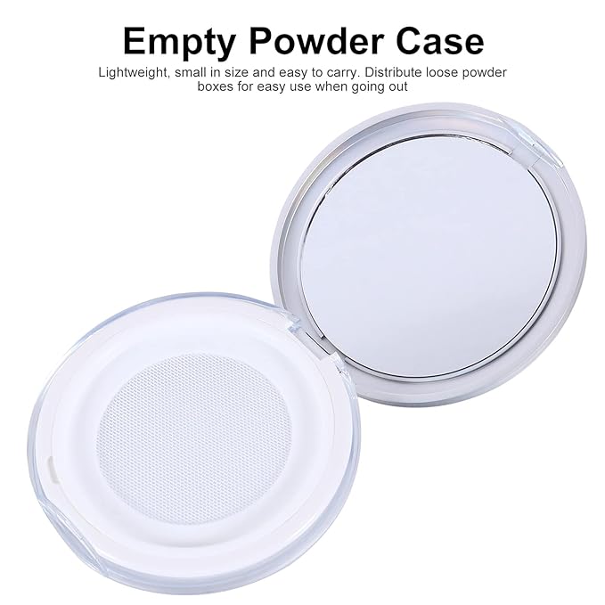 Artibetter Empty Reusable Powder Box 2pcs Loose Powder Containers with Elasticated Net Sifter, Mirror and Puff 5g Loose Powder Compact Case Air Cushion Case for DIY Makeup and Travel ( ) Travel Powder-VivaGrace Women