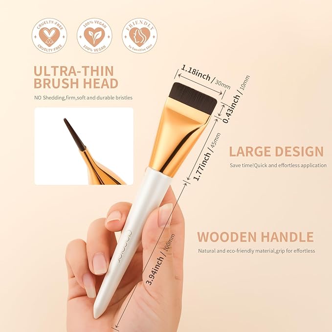 docolor Flat Foundation Brush for Liquid Makeup,Ultra Thin Liquid Foundation Brushes Premium Makeup Face Brush for Blending, Cream, Thin Foundation Brush Makeup Tool Face Foundation Flat Brush-VivaGrace Women
