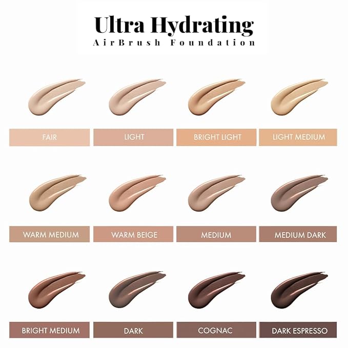 Jerome Alexander Airbrush Foundation Ultra Hydrating, Spray Foundation Makeup with 2x the Active Ingredients, Ultra-Light, Buildable, Full Coverage Formula (Light)-VivaGrace Women