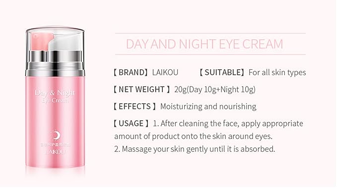 Rose Essential Oil Day and Night Eye Cream, Eye Cream for Dark Circles & Puffiness, Moisturizing Hydrating Fade Fine Lines Eye Bags Removal Dark Circles Firming Eye Skin For Women, Gift for Travel-VivaGrace Women