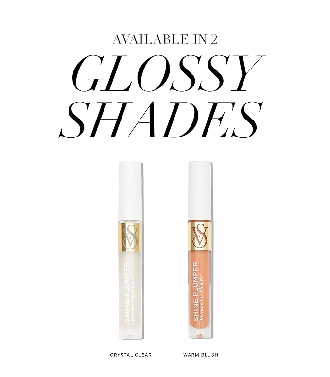 Victoria's Secret Shine Plumper Extreme Lip Plumper in Crystal Clear, Plumping Lip Gloss for Women with Marine Collagen Microspheres, Lip Treatment-VivaGrace Women