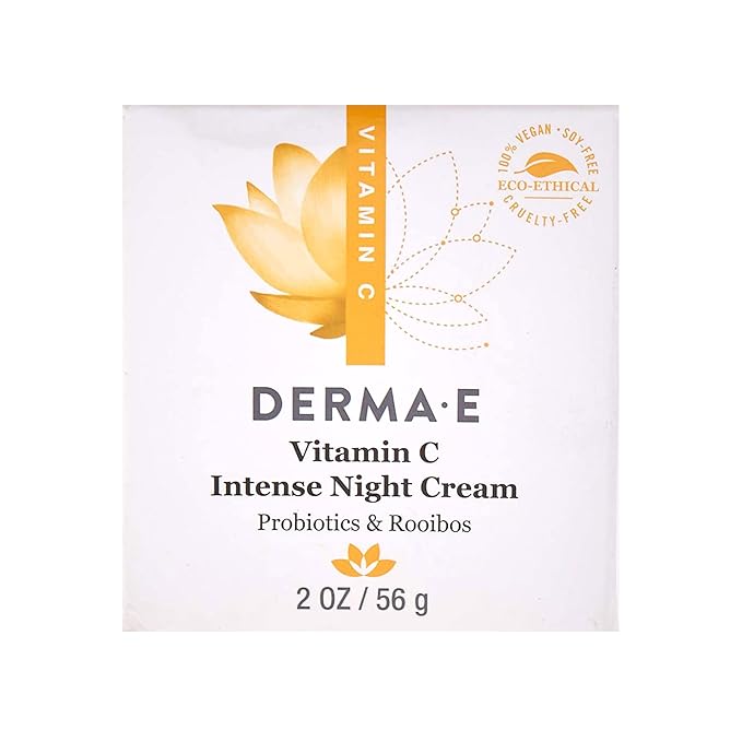 DERMA-E Vitamin C Intense Night Cream – Brightening and Hydrating Facial Skin Renewing Cream – Anti-Aging Overnight Facial Moisturizer, 2 oz-VivaGrace Women