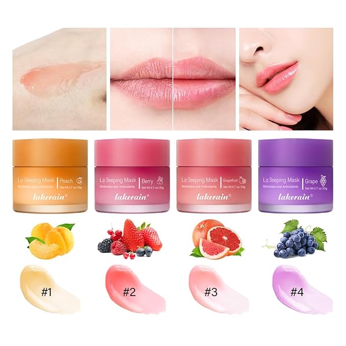 Hydrating Lip Sleeping Mask, Long Lasting Hydrating Night Lip Balms for Intensive Moisturizing and Care, Prevention Dry and Crack (GRAPEFRUIT) 0.7 OZ-VivaGrace Women
