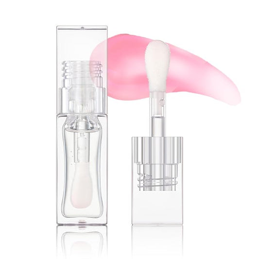 Magic Color Changing Moisturizing Lip Glow Oil + Plumping Lipstick, Hydrating Lip Gloss Balm, Transparent Lip Care, Non-Sticky Fresh Texture Lip Oil (Clear to Pink)-VivaGrace Women