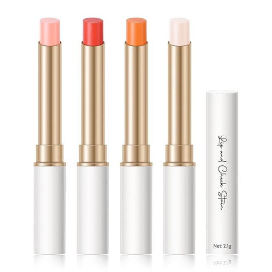 KYDA 4 Colors PH-Activated Lip and Cheek Stain, PH Color Changing Formula for Lasting Custom Lip Color, Keep Lips Soft and Moisturizing with Avocado Oil, Multiuse Color Balm-VivaGrace Women