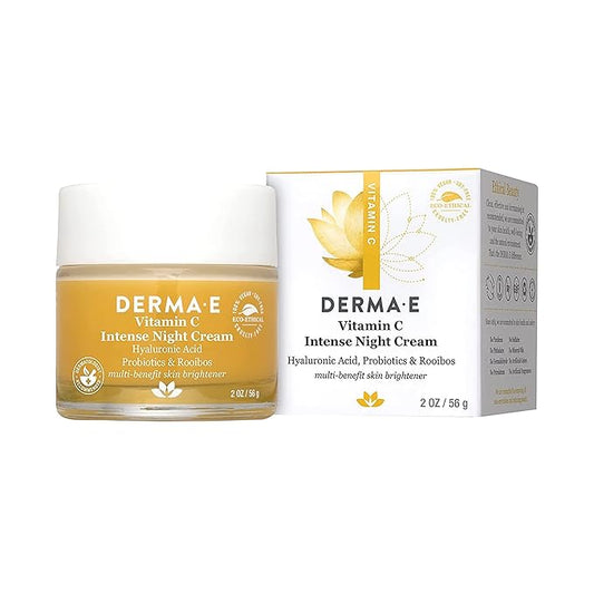 DERMA-E Vitamin C Intense Night Cream – Brightening and Hydrating Facial Skin Renewing Cream – Anti-Aging Overnight Facial Moisturizer, 2 oz-VivaGrace Women