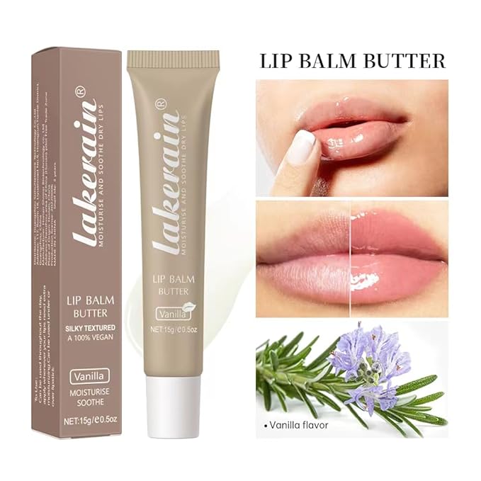 3 Colors Lip Butter Balm Set,Vanilla Vanilla Beige Brown Sugar, Lasting Moisture Non Stick Glow Resurrection Cream Lip Oil Gloss Trio Lip Care Makeup(123# Vanilla + Vanilla Beige+Brown Sugar)-VivaGrace Women