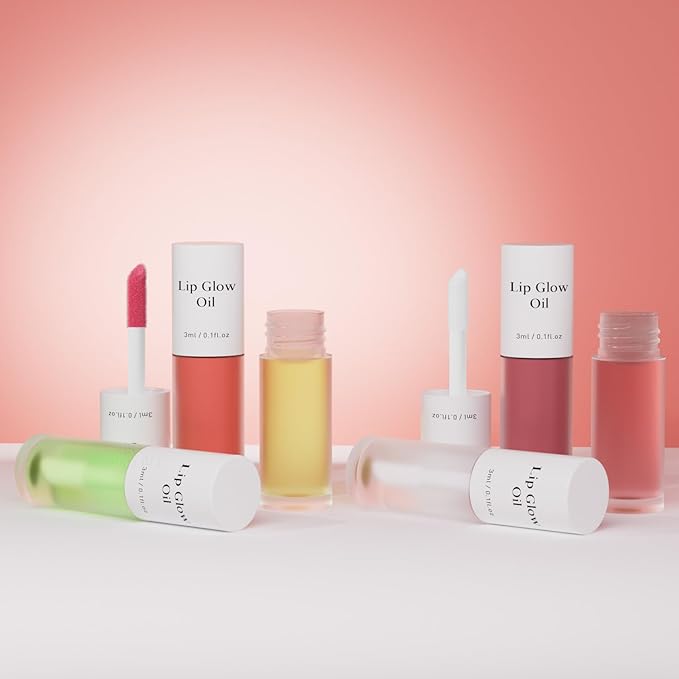 Plumping Lip Oil, Long Lasting Hydrating Lip Stain Lip Balm Revitalizing, Transparent and Tinting Lip Care Oil for Dry Lip (Red Plum)-VivaGrace Women