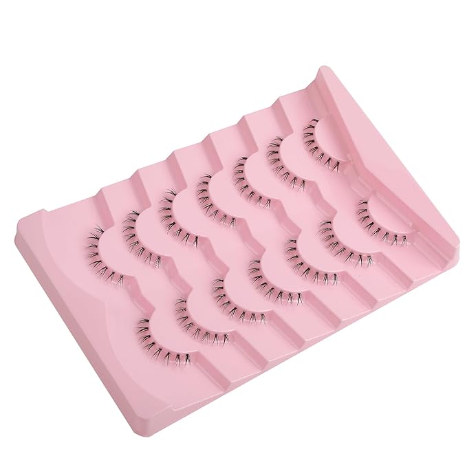 Lashes Natural Bottom Lashes 9mm Lower Strip Lashes Extention False Eyelashes Natural Look Wispy Bottom Eyelashes Fake Lashes Pack 7 Pairs-VivaGrace Women