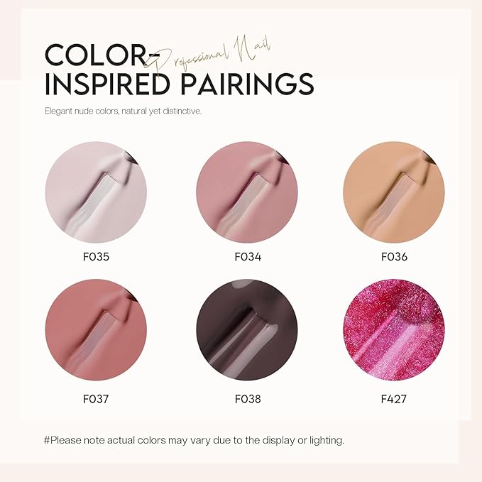 Morovan Nail Polish Set: Nude Pink Air Dry Regular Nail Polish Pack 0.25oz Glitter Toenail Polish Kit Gift for Women