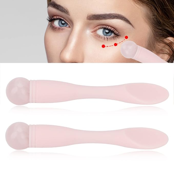 2pcs Eye Cream Applicator Stick,Jadestone Eye Massage Sticks Silicone Scoop Tool For Eye Anti Wrinkle Reduce Puffiness Fatigue Relief()-VivaGrace Women
