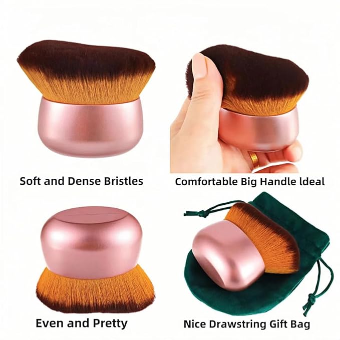 Blend & Blur 75mm Body Kabuki Brush - For Self Tanner, Body Bronzer & Foundation | Face/Back Multitool | Wet/Dry Use (Rose Gold)-VivaGrace Women