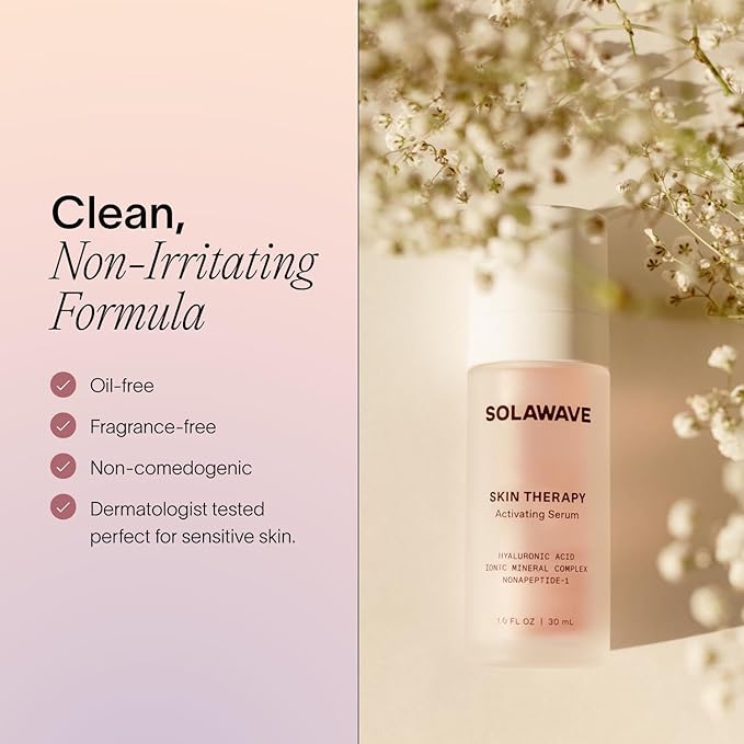 Solawave Wand Skin Therapy Activating Serum | Hyaluronic Acid and Peptides | Enhance Skincare Device Results | Hydrating Microcurrent Galvanic Current | Wrinkle Smoothing-VivaGrace Women