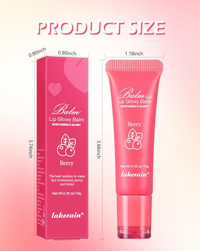 Moisturizer Lip Glowy Balm, Hydrating & Nourishing Repair Sleeping Lip Mask, Shine Glossy Finish Lip Oil, Day and Night Smooth Cracked Chapped Dry Lips, Lip Care Therapy Treatment for Women-1#Peach-VivaGrace Women