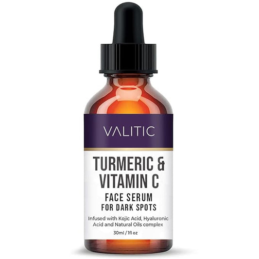 VALITIC Vitamin C Serum - Anti Aging and Dark Spot Remover for Face, Skin Care with Hyaluronic Acid, Collagen, Kojic Acid, Turmeric Oil - Brightening Face Serum 1 fl oz-VivaGrace Women