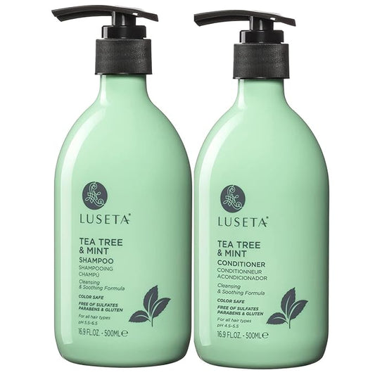 Luseta Tea Tree Mint Shampoo and Conditioner for Hair with Lavender, Tea Tree and Peppermint Oil Clarifying Shampoo and Conditioner, Sooth the scalp Fight Dandruff and Itchy for Women and Men-VivaGrace Women