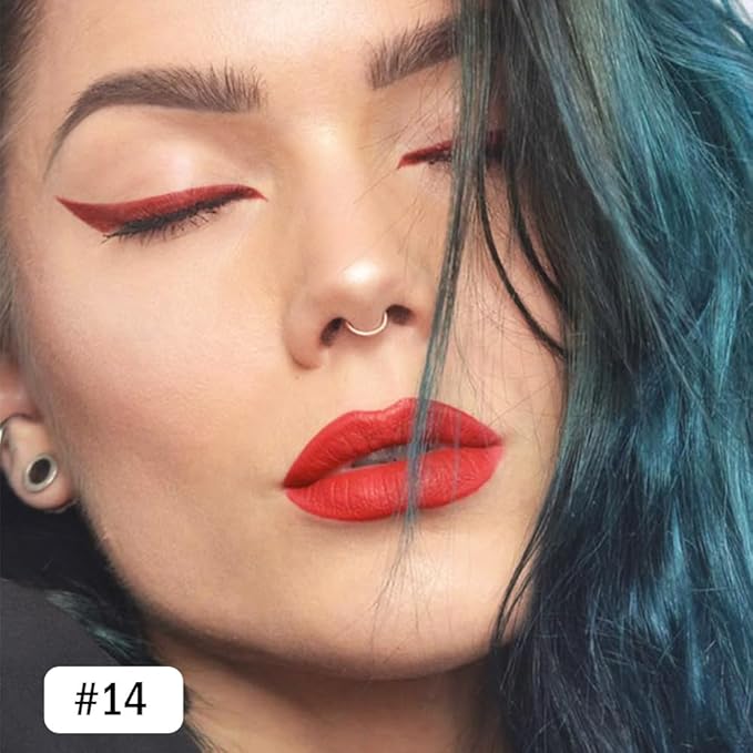evpct Brick Red Gel Eyeliner Pencil for Women Waterline Waterproof Smudge Proof Eye Makeup Liners, Red Mascara Eye Liner Gel Liner Eyeliner with Sharpener delineador de ojos contra el agua 14