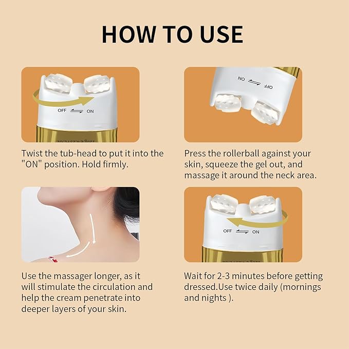 AH-8 Firming Neck Cream with Roller, Tightening & Lifting Cream for Sagging Skin, Contains Hexapeptide, Moisturizing for Face & Body Skin Tightening Cream-VivaGrace Women