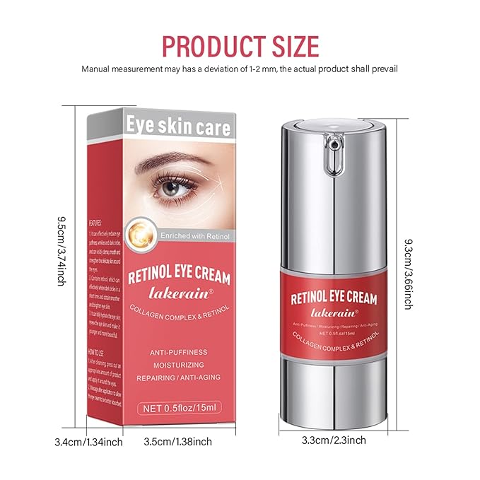 Retinol Eye Cream For Dark Circles And Puffiness, Repair Under Eye Retinol Cream with Hyaluronic Acid and Collagen, Smooth Fine Lines, Wrinkles, Bags & Dark Spots, Tightens Eye Skin Care(Retinol)-VivaGrace Women