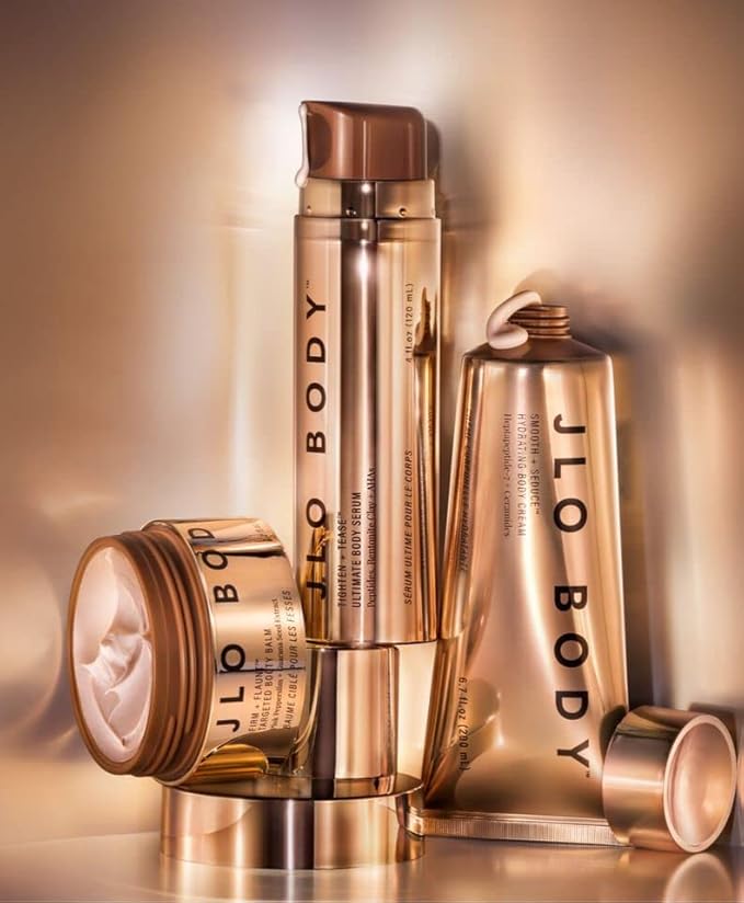 JLO BEAUTY The Ultimate Body Trio | Includes 4.2 fl oz Booty Balm, 4 fl oz Body Serum & 6.7 fl oz Body Cream | Brightens, & Firms for Smooth Skin-VivaGrace Women