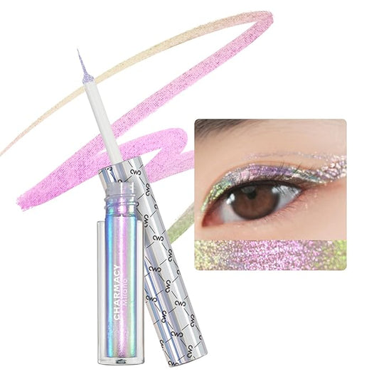 CHARMACY Chameleon Liquid Eyeliner, Liquid Glitter Eyeliner, Highly Pigmented, Metallic MultiColor Shifting waterproof Eyeliner, Ultra-Fine Tip, Longwearing, Smudge-proof (#305)-VivaGrace Women