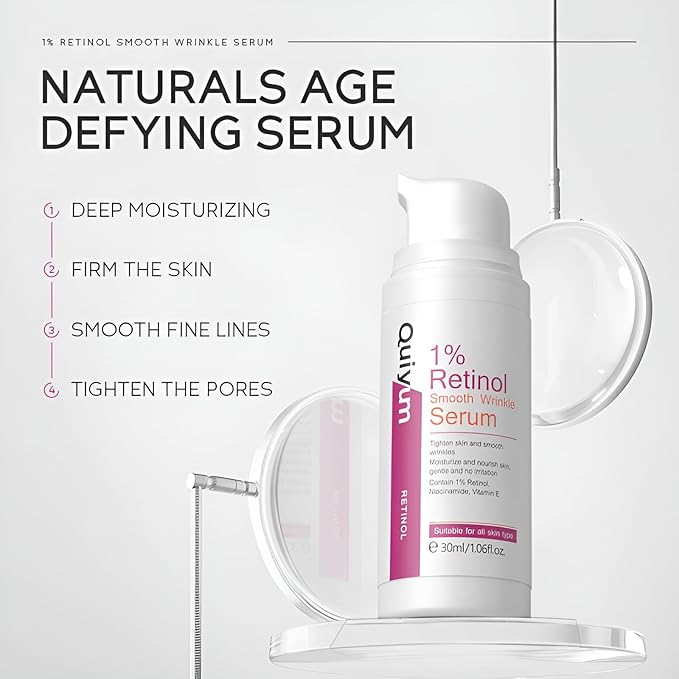 1% Retinol Serum for Face, Facial Serums for Anti Aging with Retinol, Niacinamide & Vitamin E for Fine Lines, Wrinkles & Dark Spots, Daily Skincare to Smooth & Firm Skin, 1.06 fl. oz, Pack of 2-VivaGrace Women