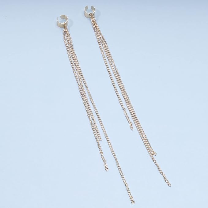 Boho Chain Tassel Earrings Gold Long Drop Dangle Earrings Dangle Chain Earrings Vintage Long Earrings Punk Earrings Jewelry for Women and Girls-VivaGrace Women