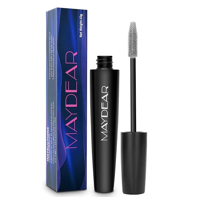 Maydear Silver Colored Mascara – Waterproof, Long Lasting, Smudge-Proof, Fast-Drying Lengthening Mascara for Party & Stage Make-VivaGrace Women