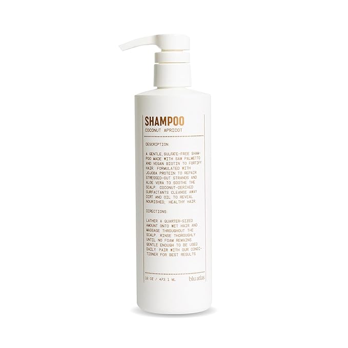 Blu Atlas Men's Natural Shampoo – Organic, Sulfate-Free, Paraben-Free – Deep Cleansing & Hydrating – Coconut Apricot Scent – Made in America – 16 oz-VivaGrace Women