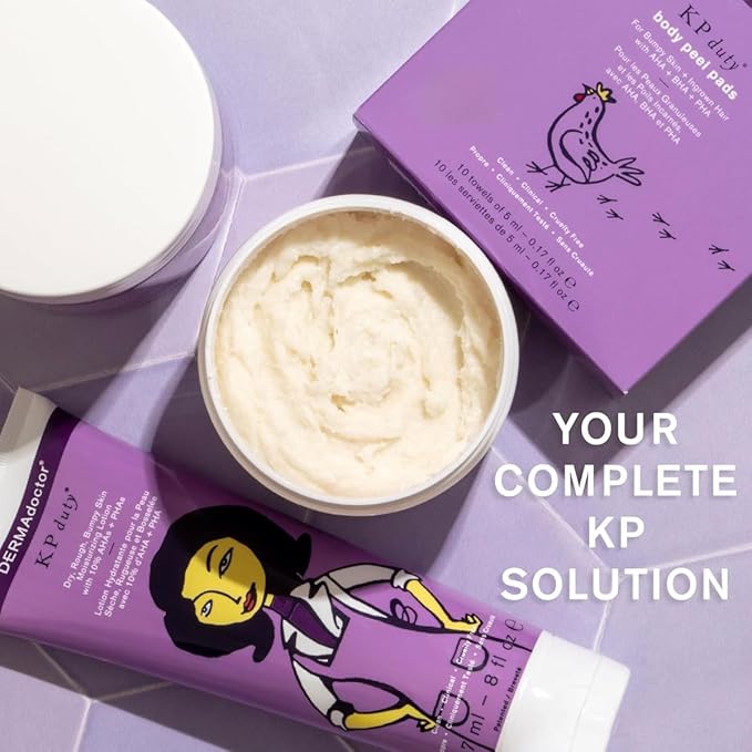 DERMAdoctor: KP Duty Moisturizing Lotion | Dermatologist Formulated Body Cream for Keratosis Pilaris | Smooth Dry, Rough, Bumpy, Chicken Skin | Hydrates & Softens | 10% AHAs + PHAs | (8 oz)-VivaGrace Women