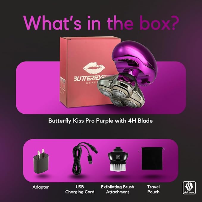 Skull Shaver Butterfly Kiss Pro (Purple): Best Electric Shaver for Bikini, Leg, Body Shaving-VivaGrace Women