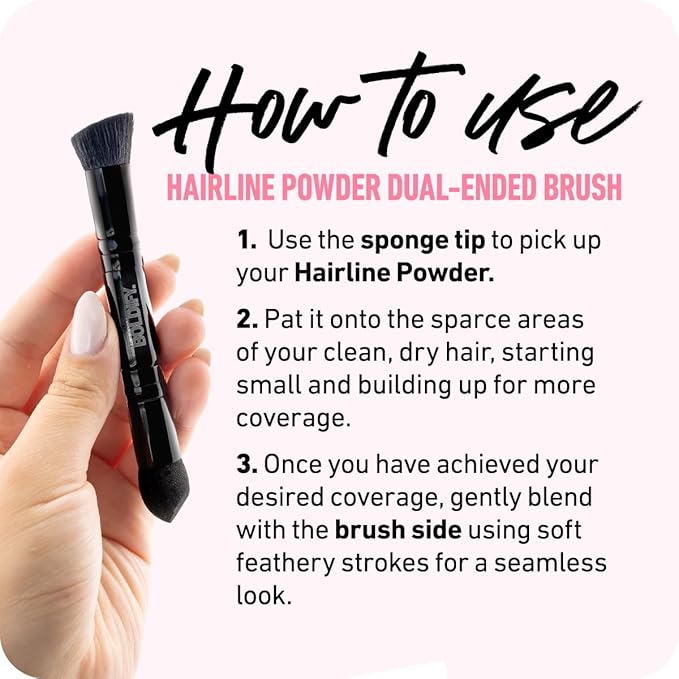BOLDIFY Dual-Ended Hairline Powder Brush - Precision Makeup Brush Set with Sponge Tip for Seamless Blending - Ideal as a Concealer Brush, Hair Contour Brush, and Root Touch Up-VivaGrace Women