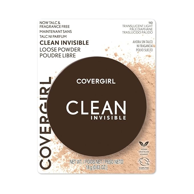 COVERGIRL Clean Invisible Loose Powder - Loose Powder, Setting Powder, Vegan Formula - Translucent Light, 20g (0.7 oz)-VivaGrace Women