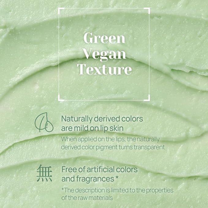 YNM Fresh Green Lip Balm 4g, Certified Vegan, Non-Sticky Sleep Lip Mask, k-beauty, Made in Korea, Irrtation index of 0.000, Super centella complex, Centella asiatica extract-VivaGrace Women
