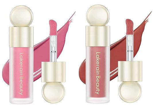 2 Colors Liquid Blush,Soft Cream Face Blush, Dewy Cheek Tint, Long Lasting Natural Matte Finish Looking,Moisturizing Lightweight Blendable Feel (02-HAPPY / 04 - LOVE)-VivaGrace Women