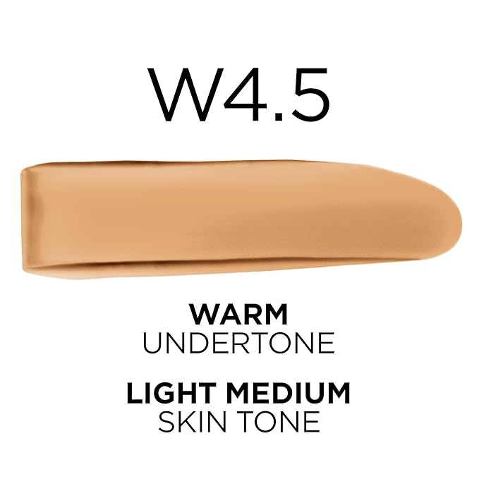 L'Oreal Paris True Match Super-Blendable Foundation, Medium Coverage Liquid Foundation Makeup, W4.5, Light Medium, 1 Fl Oz-VivaGrace Women